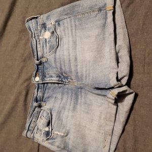 Distressed Old Navy boyfriend jean shorts.